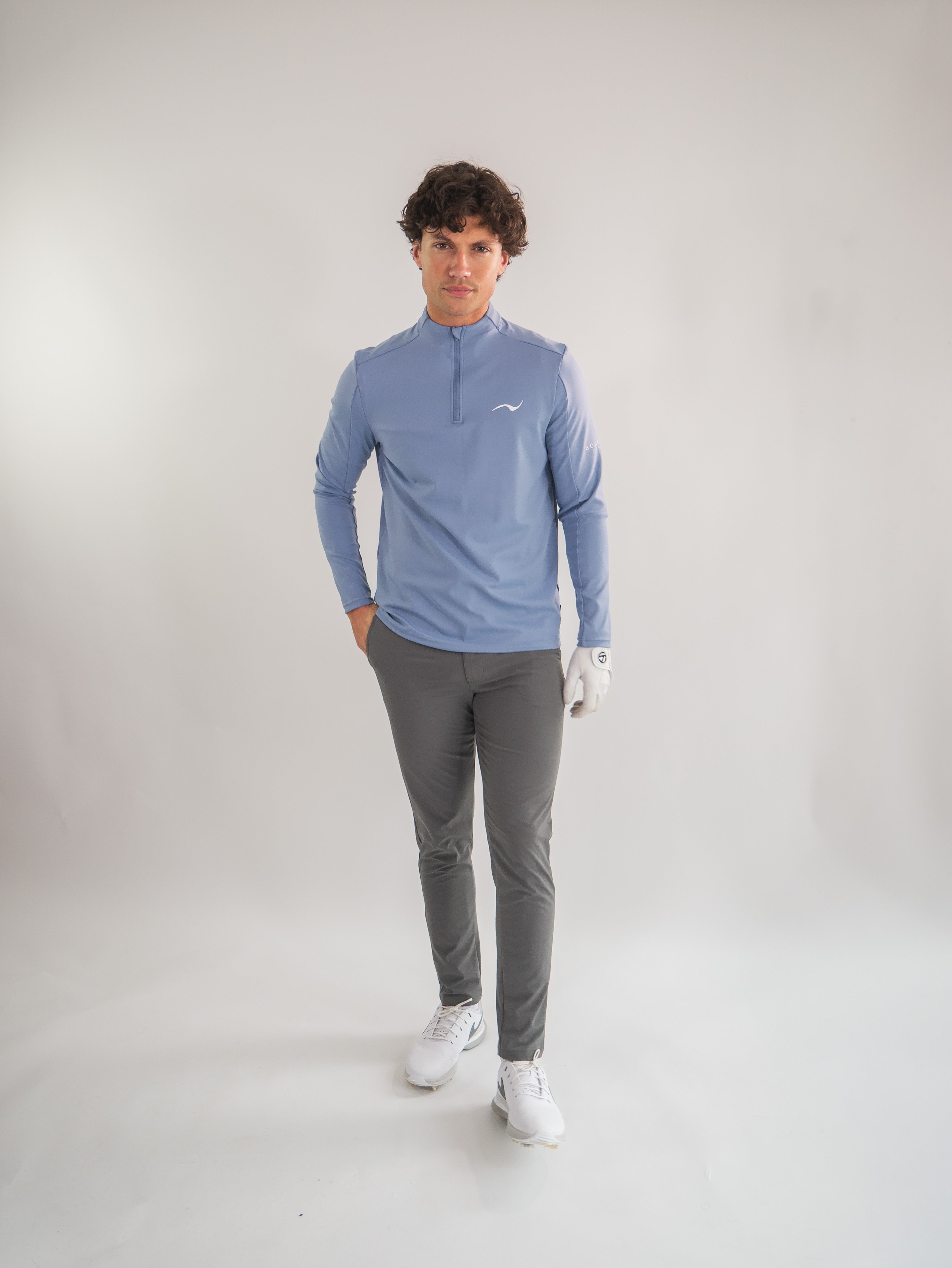 Azure Q Zip x Grey Pant