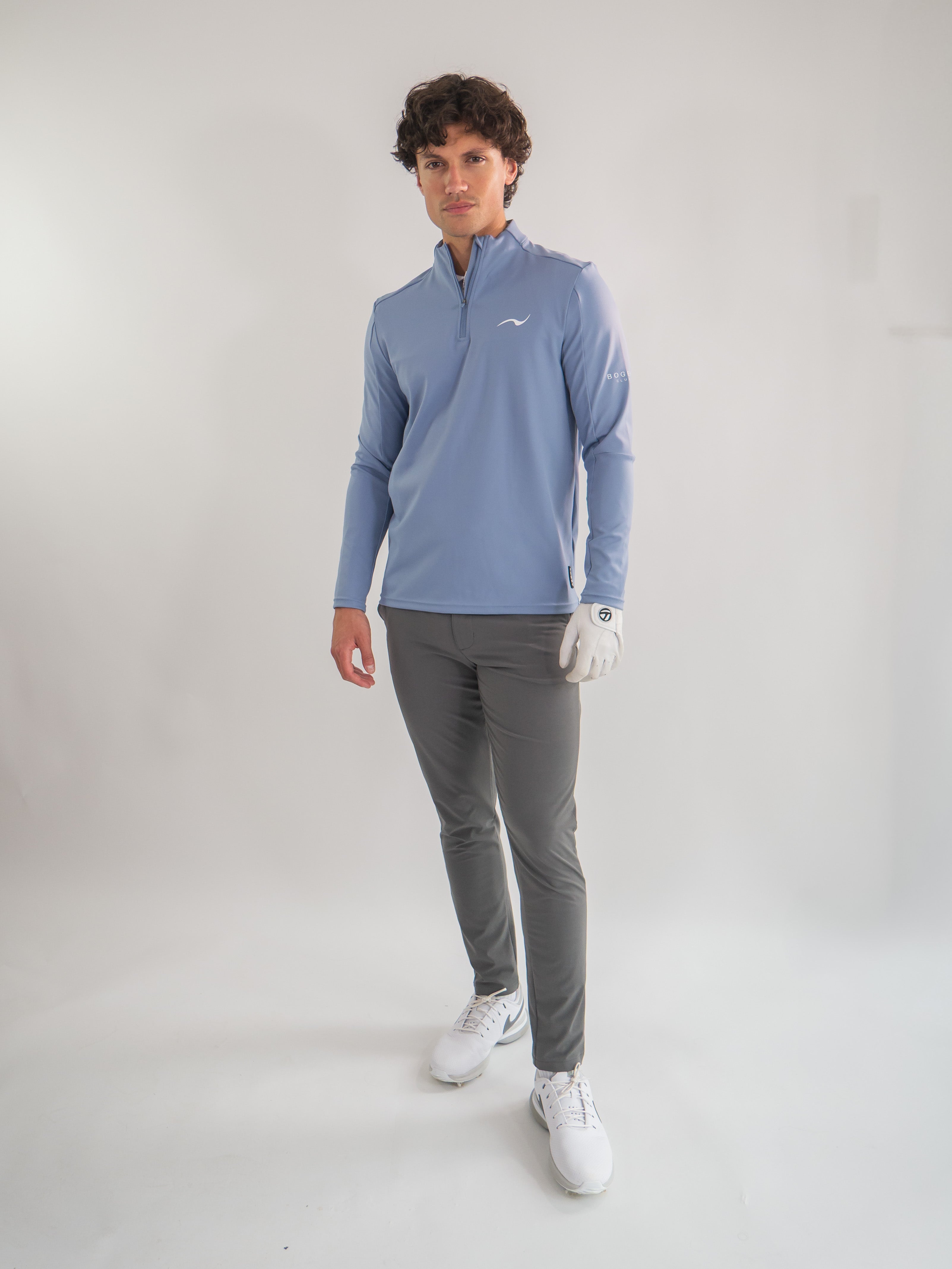 Azure Q Zip x Grey Trouser